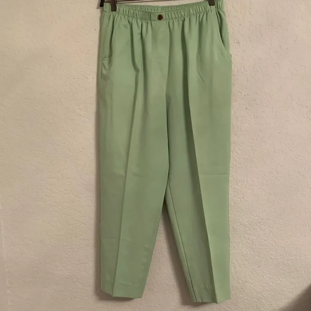 Alia Light Women’s Green Elastic Waist High Rise Pockets Size 12P